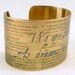 The Tempest by William Shakespeare We Are Such Stuff As Dreams Are Made On Brass Cuff