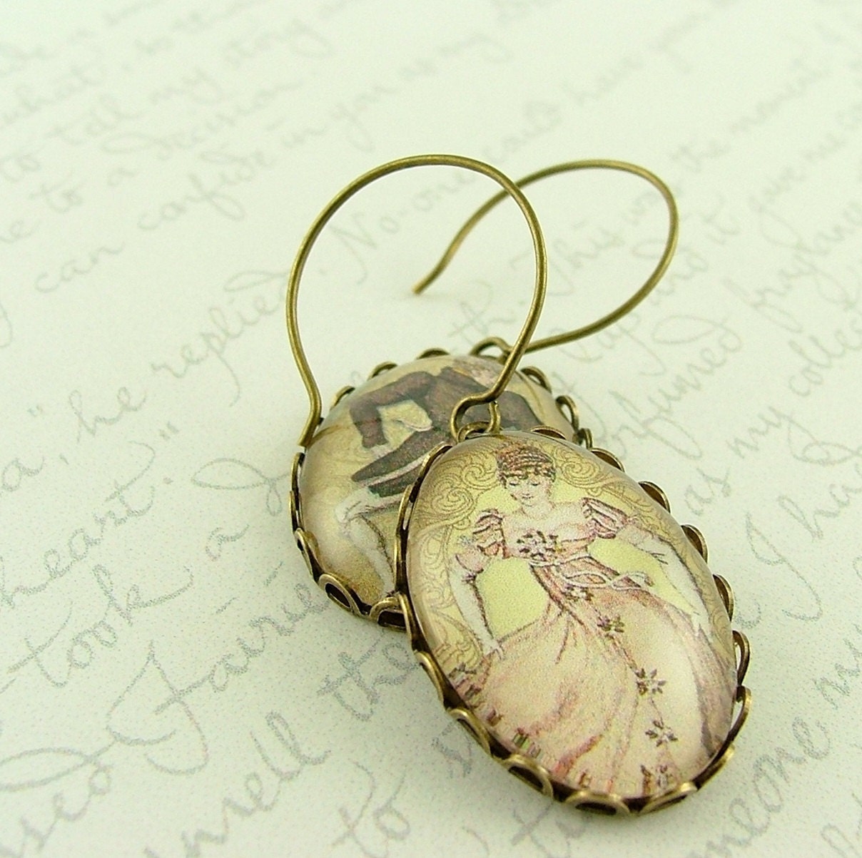 Regency Dancing 'Elizabeth Bennet and Mr Darcy' Pride and Prejudice Earrings - Jane Austen Literary  Jewelry