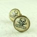 Poison Cufflinks - Vintage Medicine Label - Skull and Crossbones