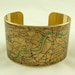 Vintage London Map with the River Thames Brass Cuff Bracelet - Map Jewelry - London Olympics 2012