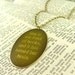 Louisa May Alcott Literary Quote Brass Necklace - She Is Too Fond Of Books