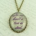 Shakespeare Jewelry - Midsummer Night's Dream Literary Glass Necklace - My Heart Is True As Steel