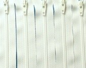 Ten 16 Inch White Zippers YKK Color 501