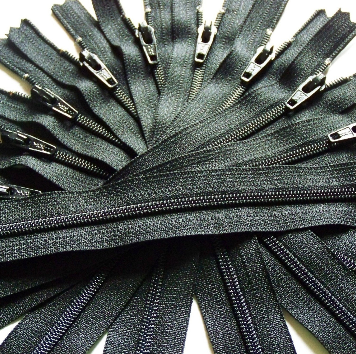 Wholesale Twenty-five 14 Inch Black YKK Zippers Color 580