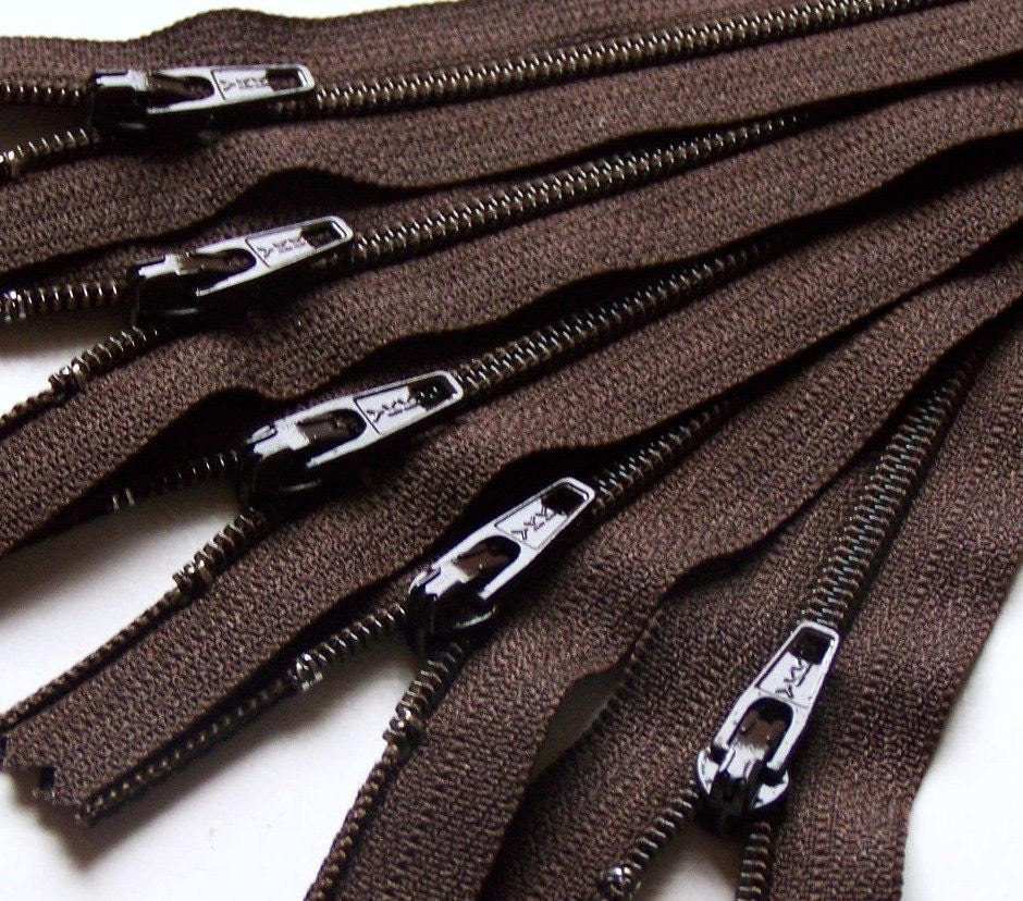 Ten Autumn Brown 8 Inch Zippers YKK Brand