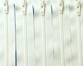 Ten 18 Inch White YKK Zippers Color 501