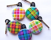 Plaid Zipper Pulls Set of 5