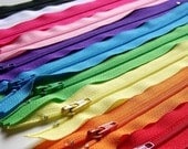 YKK Zippers 12 Inch Rainbow Sampler red orange yellow green blue purple pink black white