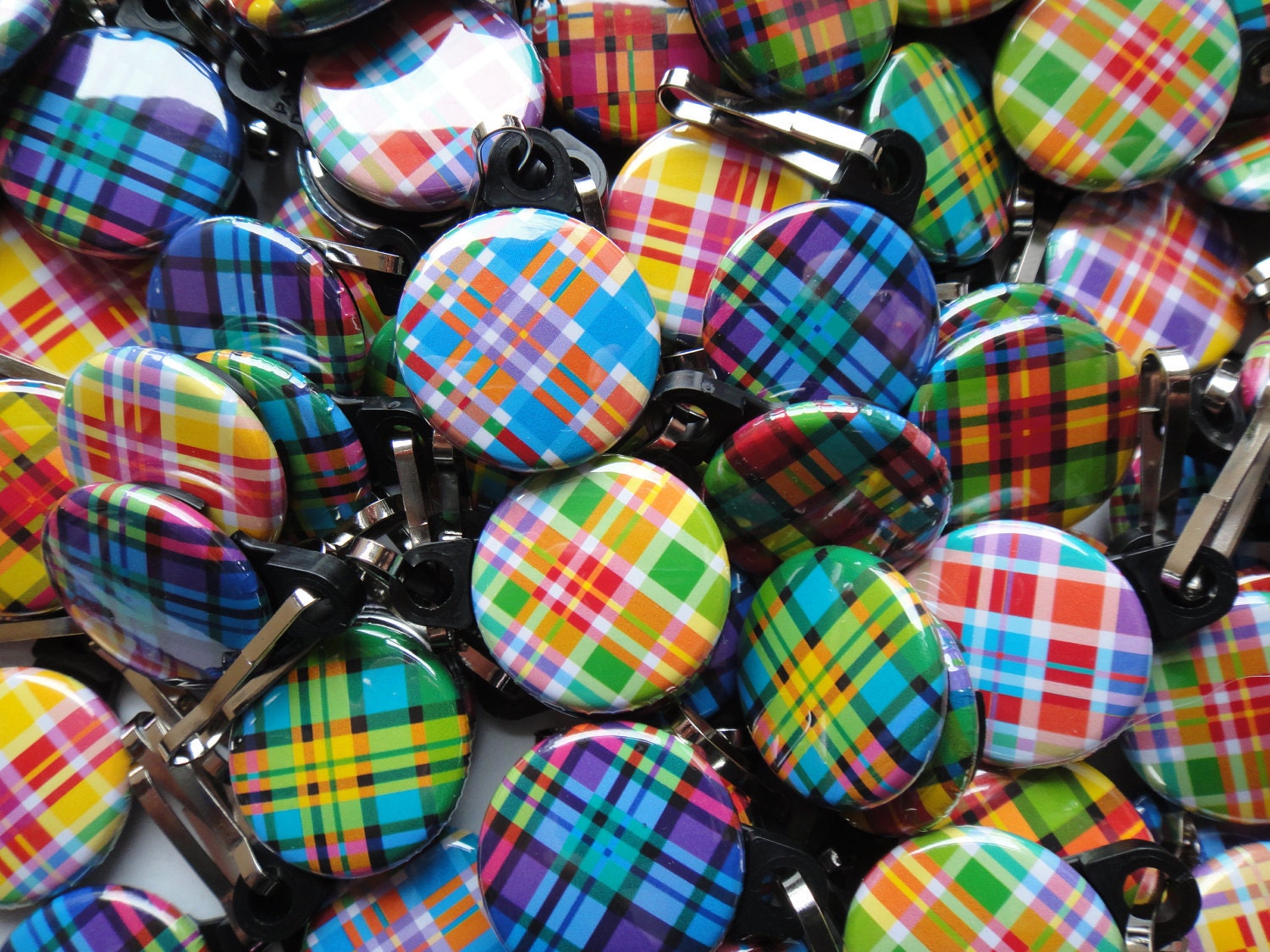 10 Assorted Plaid Zipper Pulls
