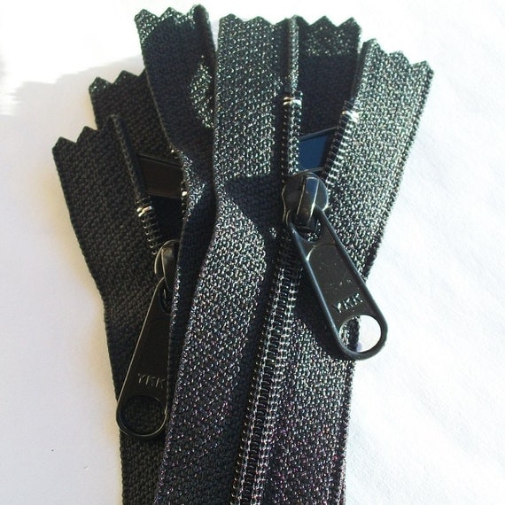 22 Inch Long Pull Purse Zippers (5) Pieces Black 580