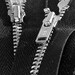 Metal Zippers- 12 inch closed bottom ykk nickel teeth zips- (5) pieces - Black 580