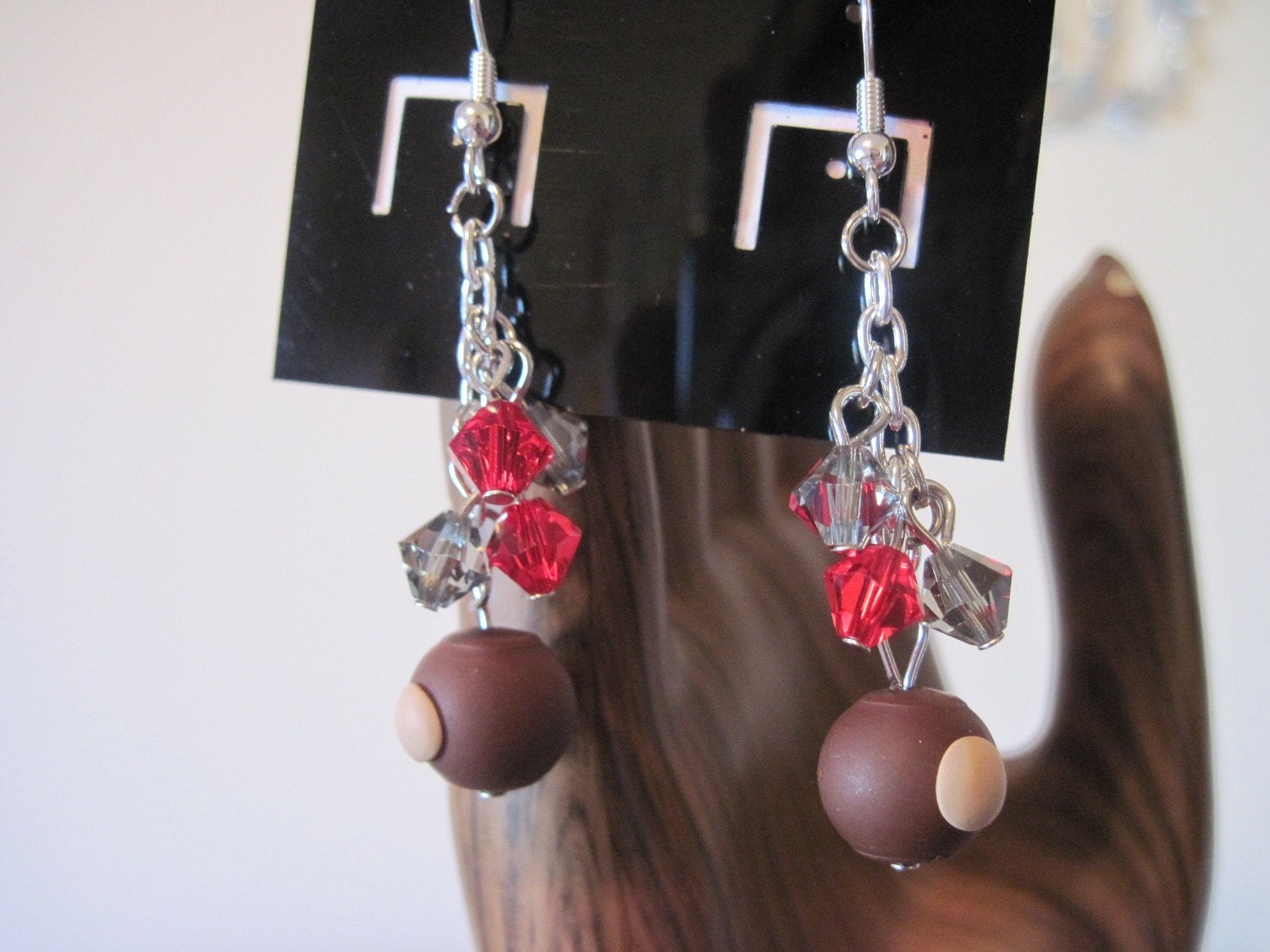 Dangle Buckeye Earrings with Swarovski Crystals