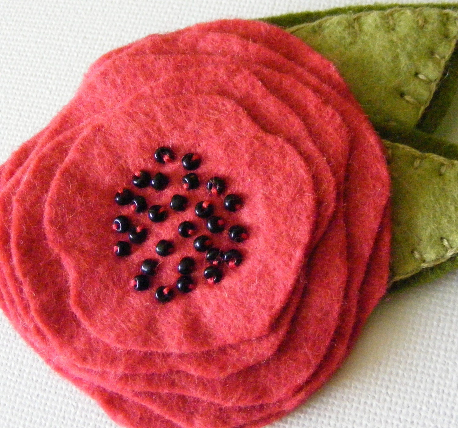 Red Poppy Felt Hair Clip