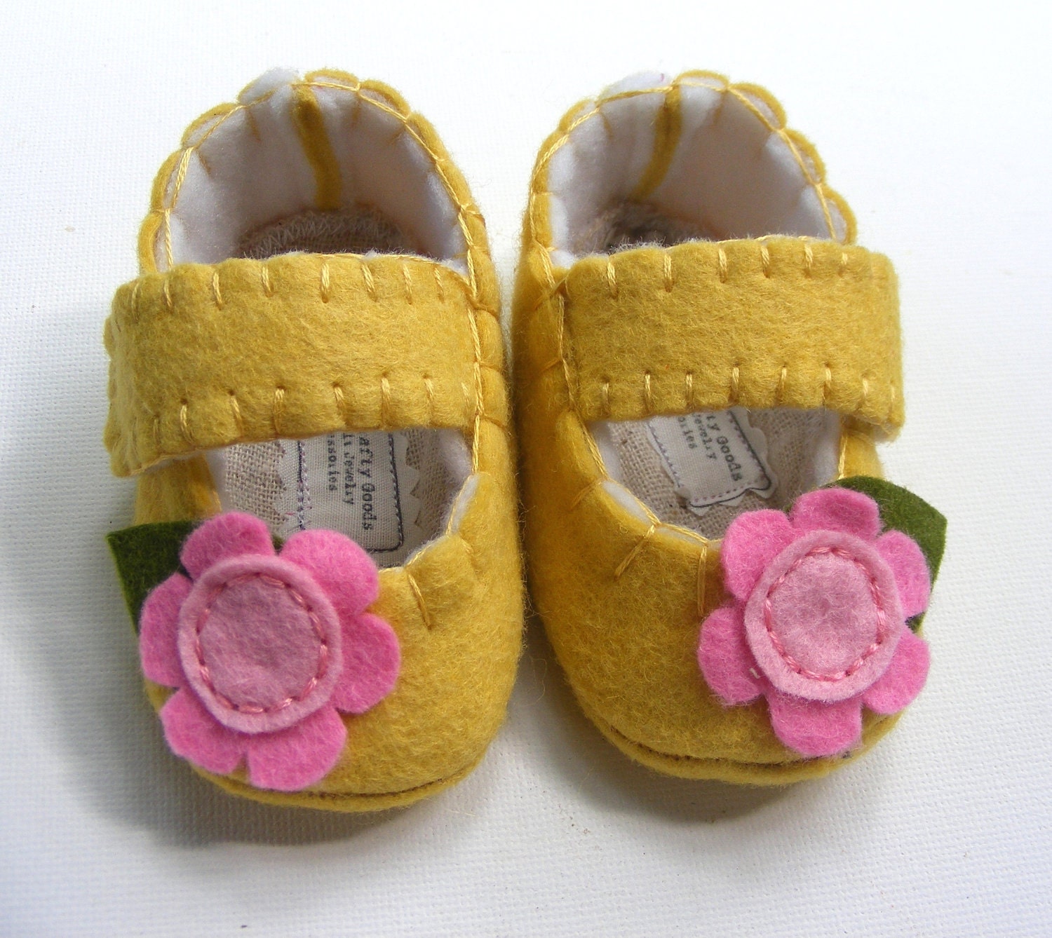 Mellow Yellow Baby Shoes with Layer Flower