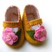 Felt Baby Shoes - Mustard Hot Pink