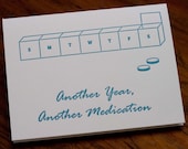 Pill Case Letterpress Birthday Card