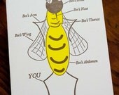 Letterpress Love Card, You're the Bee's Knees