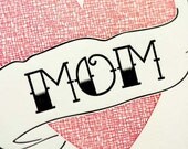 Letterpress Mother's Day Card, Mom Tattoo