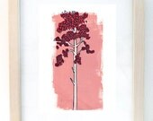 Red Pink BlushTree Print