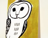 Yellow Owl Print from Original Illustration Ready to Frame
