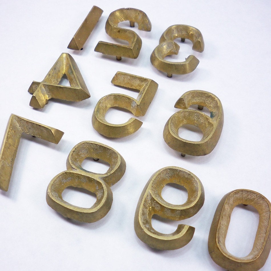 Vintage Set Of Brass Number Stamps By Artfulvintage On Etsy