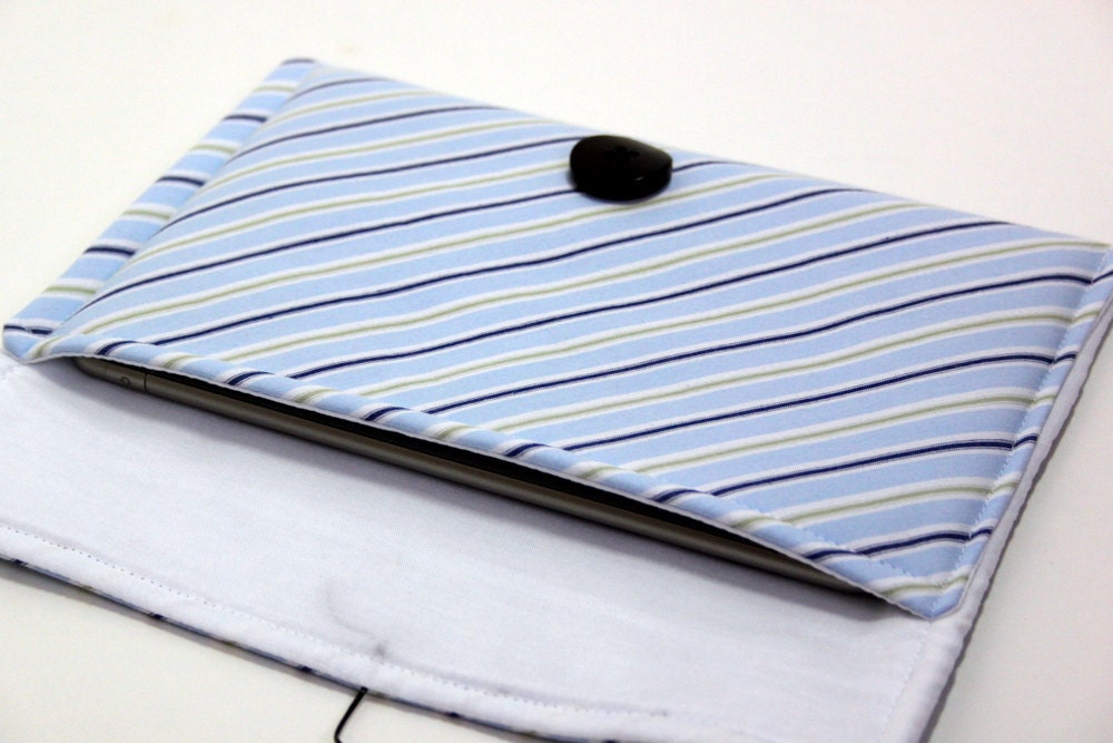 Nook or Kindle e-reader pouch - blue mens stripe