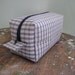 Mens plaid boxy toiletry bag from upcycled shirt