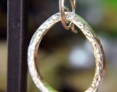 Artisan Hoop Earrings sterling silver hand hammered