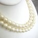 Vintage cream matte faux pearl necklace, double strand