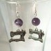 Sewing Machine Charm Earrings with Purple Amethite and Sterling Silver Earwires