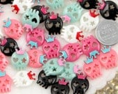 17mm Baby Princess Crown Skull Resin Cabochons - 8 pc set