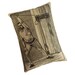 Vintage Workout silkscreened cotton canvas throw pillow 18x14 black on khaki