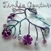 Blue and Purple Tiara for Bunny with Purple Flower Beads