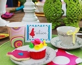 Alice in Wonderland Party Printable Place Cards Food Labels by The TomKat Studio