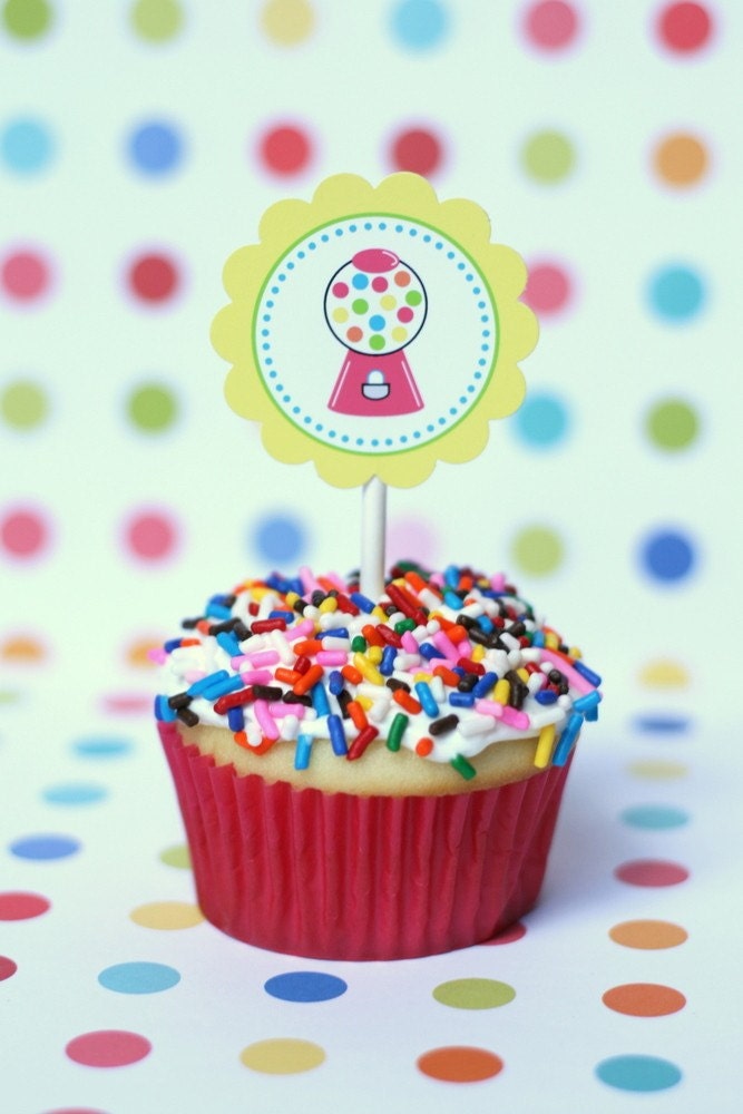 Printable Party Circles - Bubble Gum Birthday Party Collection - The TomKat Studio
