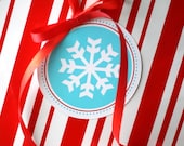 Snowflake Birthday Party Collection - Printable 4" Party Circles - The TomKat Studio