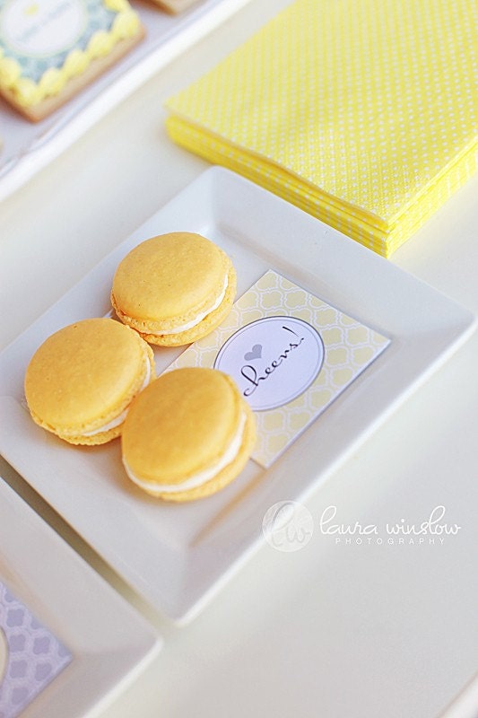 Yellow & Gray Printable Cupcake Toppers - The TomKat Studio