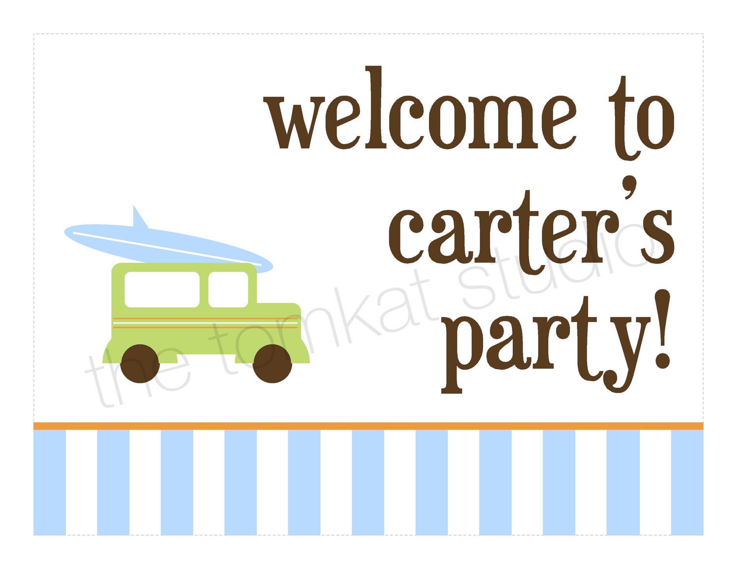 PRINTABLE Welcome Sign - Beach Boy Party Collection - The TomKat Studio