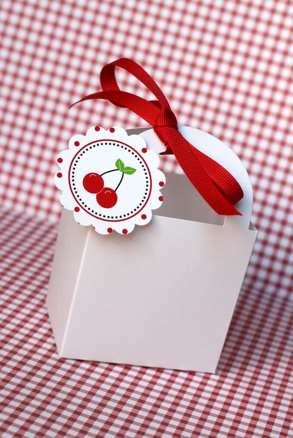 Cherry Picnic Printable Party Circles by The TomKat Studio