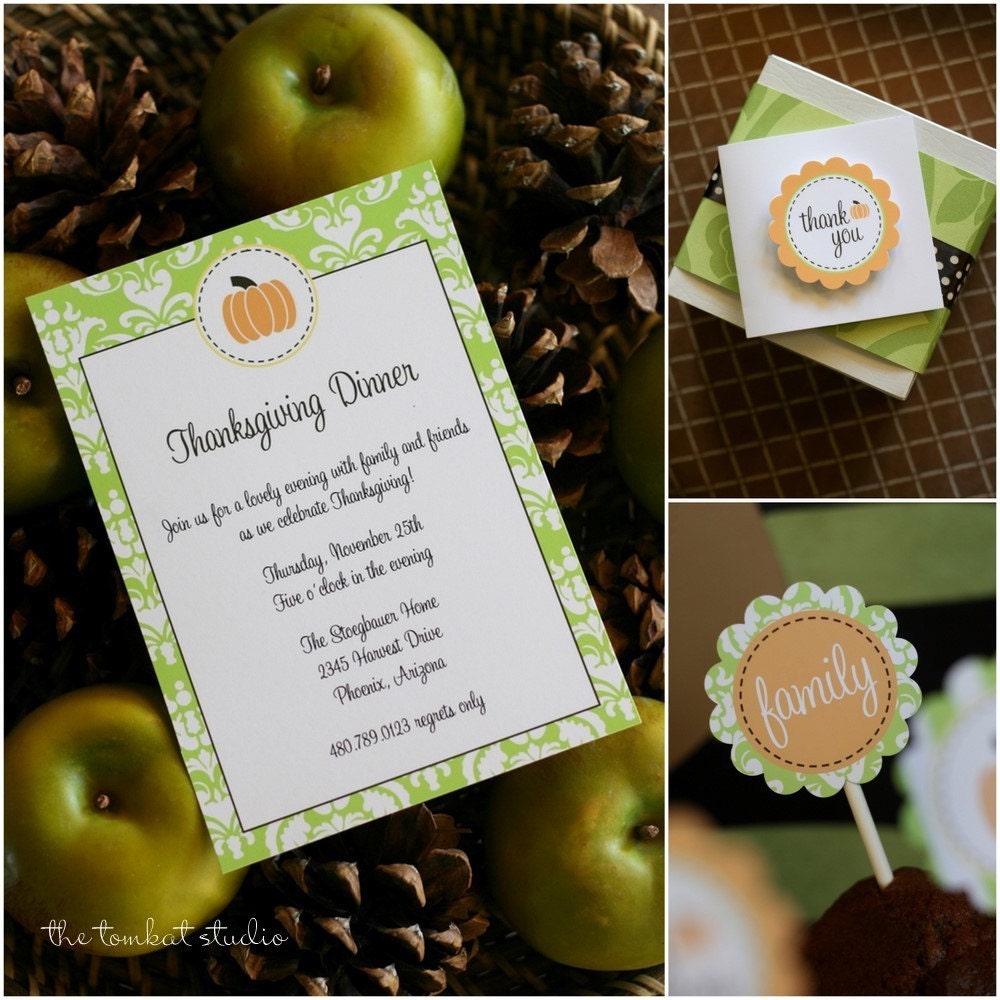 Thanksgiving Dinner Printable Collection - Pumpkins and Pears - The TomKat Studio Il_570xn