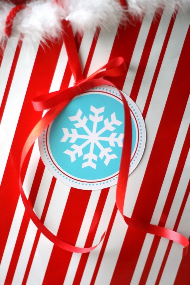 Snowflake Birthday Party Collection - Printable 4" Party Circles - The TomKat Studio Il_570xn
