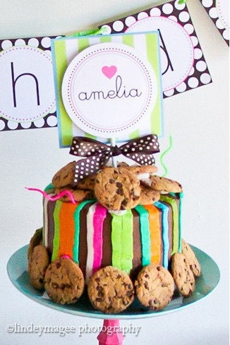 PRINTABLE 4 inch Party Circles - Milk & Cookies Party Collection - The TomKat Studio Il_570xn