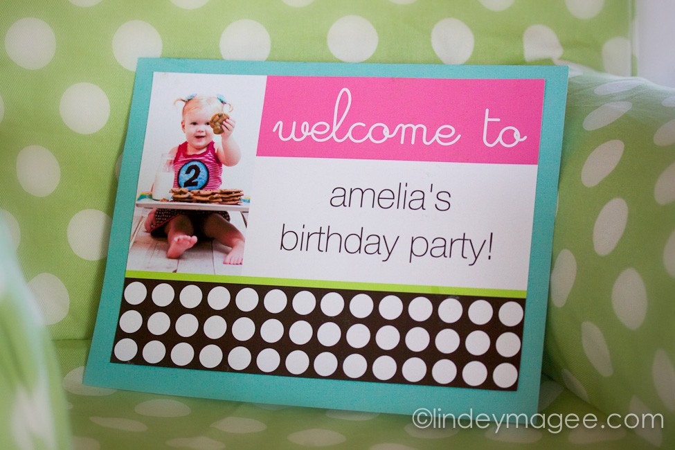 PRINTABLE Welcome Sign - Milk & Cookies Birthday Party Collection - The TomKat Studio Il_570xn