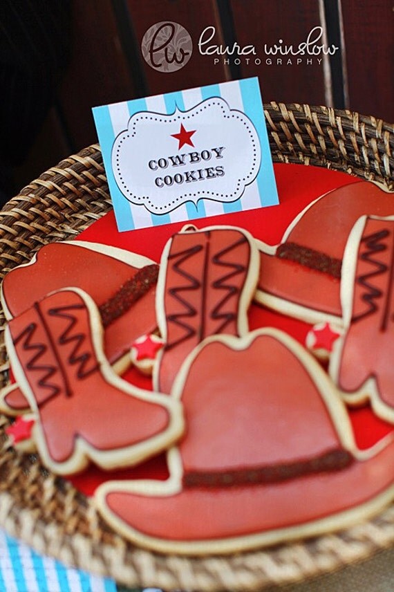 Cowboy Party Printable Food and Dessert Labels by The TomKat Studio Il_570xn