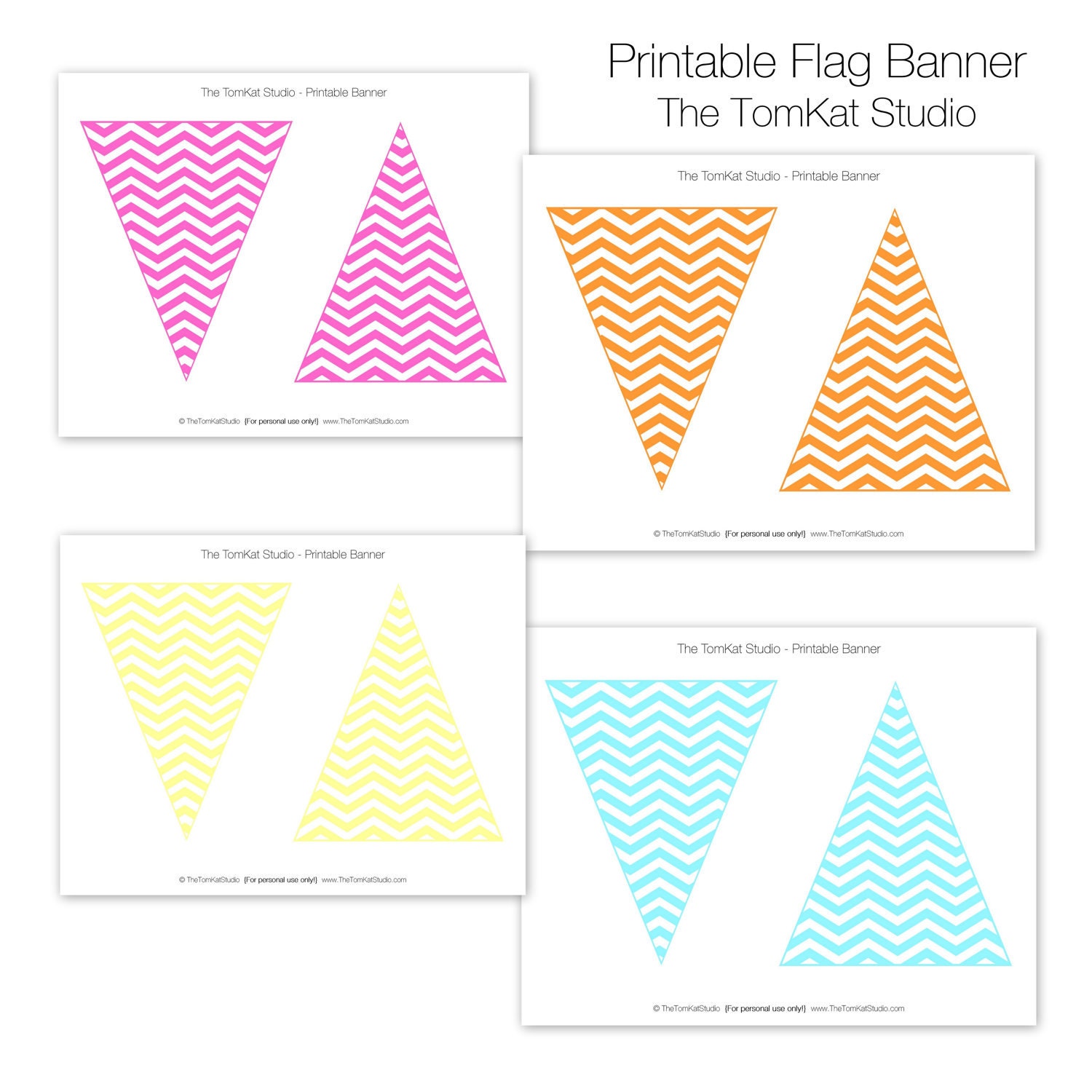 Chevron Printable Flag Banner by The TomKat Studio Il_570xn