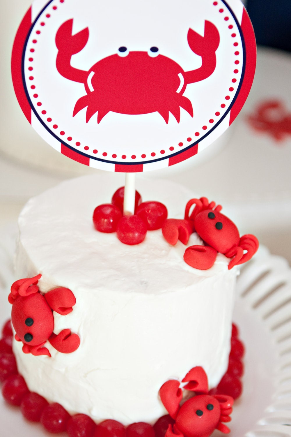 Nautical Crab Party Printable 4 inch Party Circles by The TomKat Studio Il_570xn