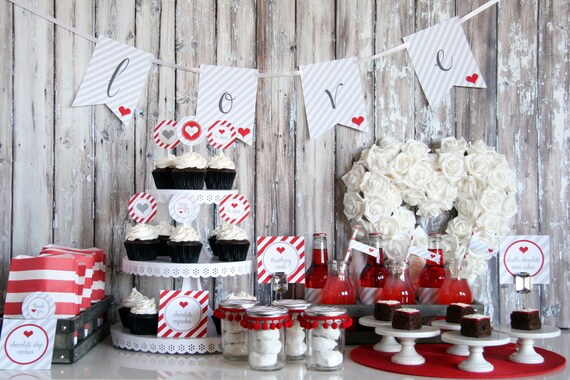 Valentine's Day Party Printable Collection - Simply Sweet by The TomKat Studio Il_570xn