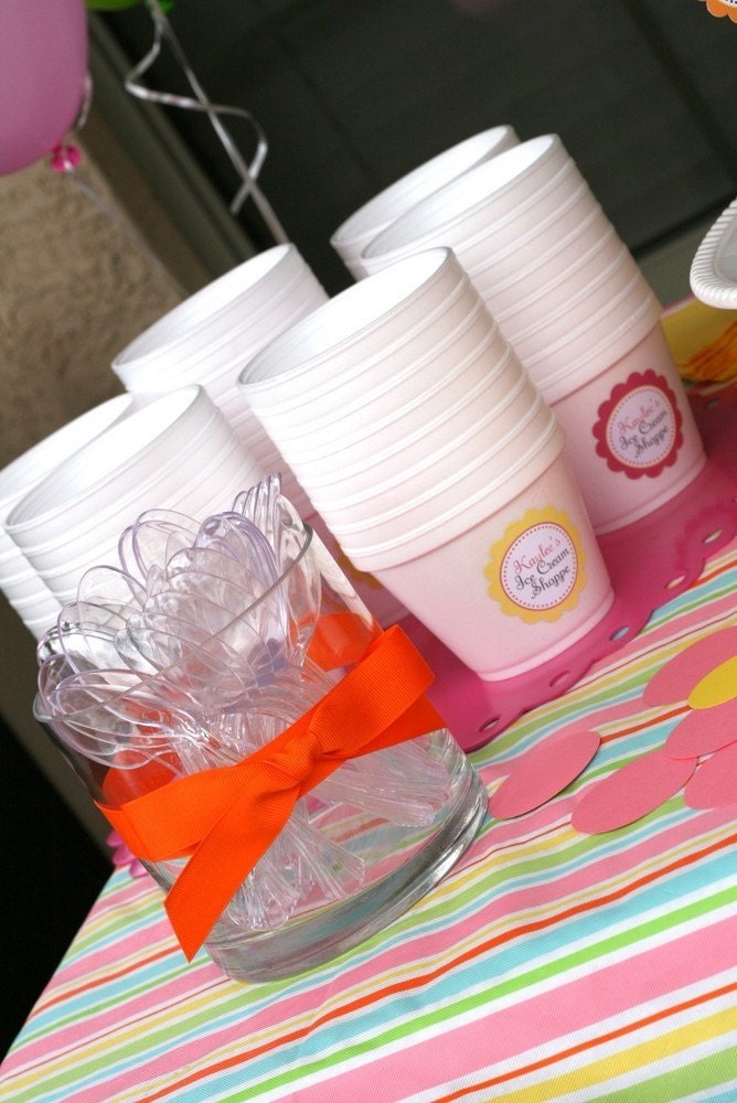 Ice Cream Shoppe Labels - Printable Birthday Party Collection - The TomKat Studio