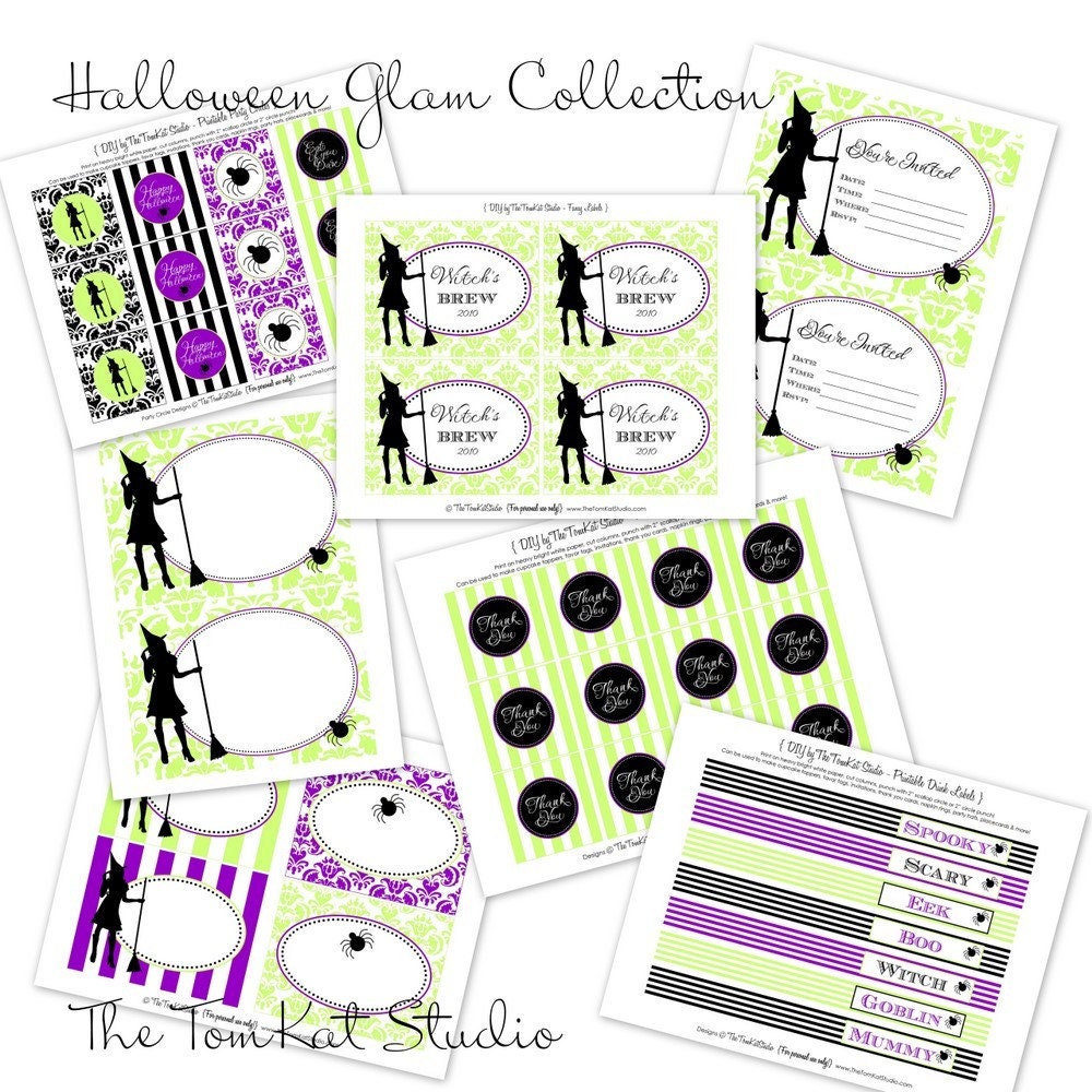 PRINTABLE COLLECTION - Halloween Glam Party Collection - The TomKat Studio - 50 PERCENT OFF