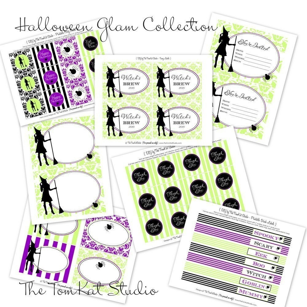 Halloween Glam Printable Party Collection - The TomKat Studio